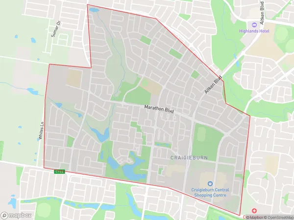 Craigieburn West, Victoria Polygon Area Map