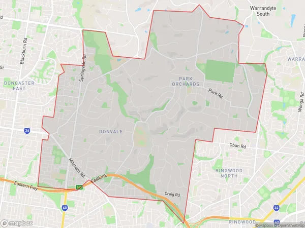 ZipCode 3111 Areas Map for Donvale - Park Orchards