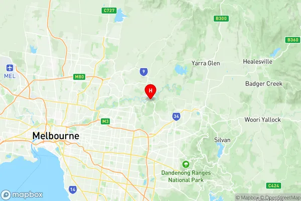 Warrandyte Wonga Park, Victoria Region Map