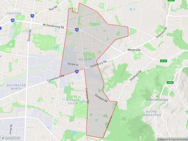 ZipCode 3137 Areas Map for Kilsyth