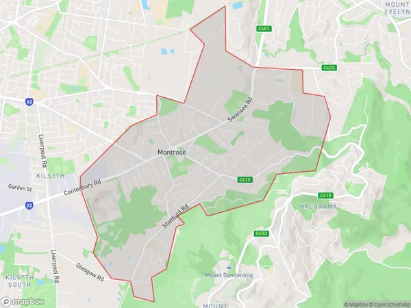 ZipCode 3765 Areas Map for Montrose