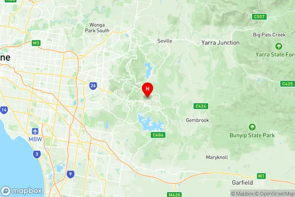 Mount Dandenong Olinda, Victoria Region Map