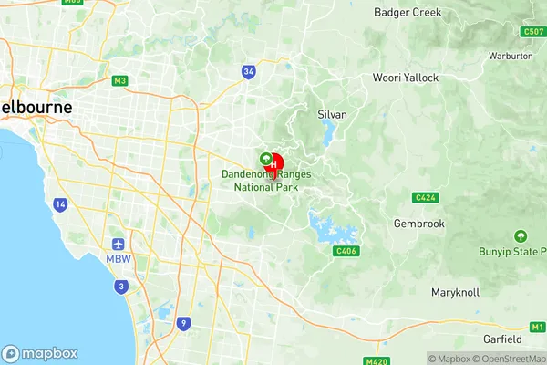 Upwey Tecoma, Victoria Region Map