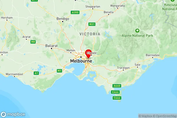 Melbourne Outer East, Victoria Region Map