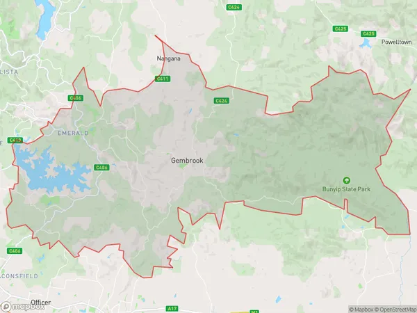 ZipCode 3808 Areas Map for Emerald - Cockatoo