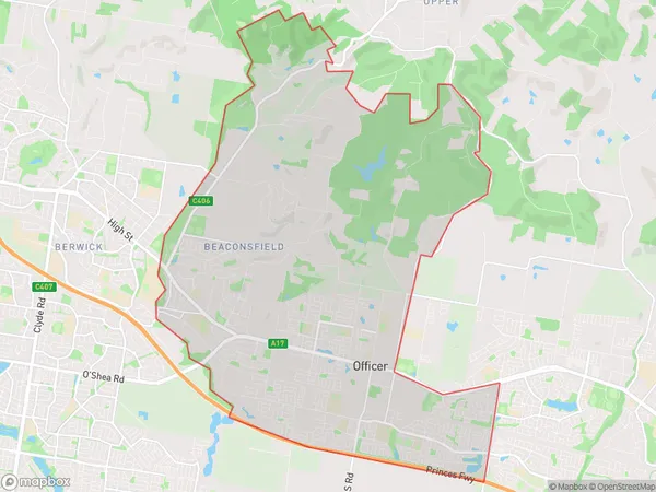 Beaconsfield Officer, Victoria Polygon Area Map