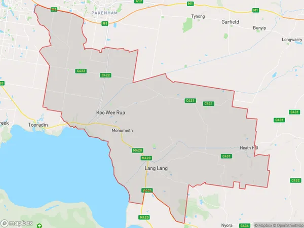 Koo Wee Rup, Victoria Polygon Area Map