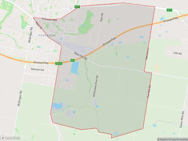 Pakenham South East, Victoria Polygon Area Map