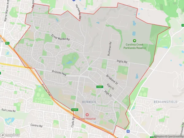 Berwick North, Victoria Polygon Area Map