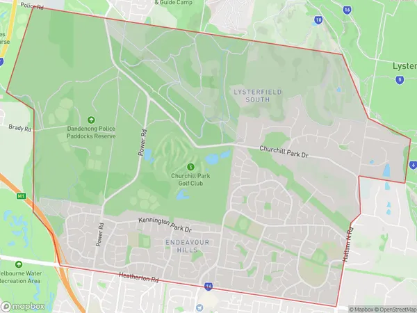 Postal Code 3156 Regions Map for Endeavour Hills - North