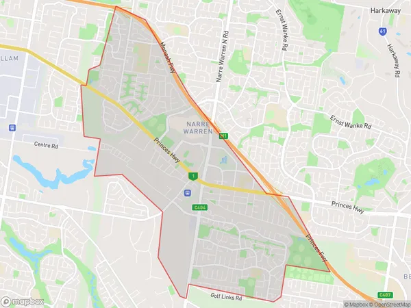 ZipCode 3805 Areas Map for Narre Warren - South West