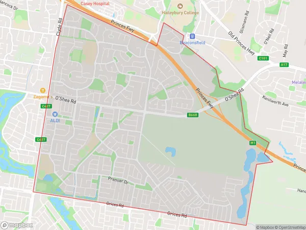 Berwick South East, Victoria Polygon Area Map