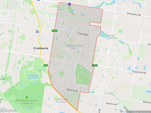 Cranbourne East, Victoria Polygon Area Map