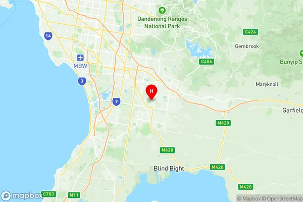Cranbourne North, Victoria Region Map