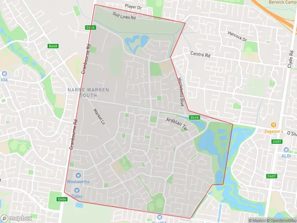 Narre Warren South (East), Victoria Polygon Area Map