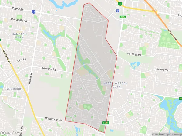 Narre Warren South West, Victoria Polygon Area Map