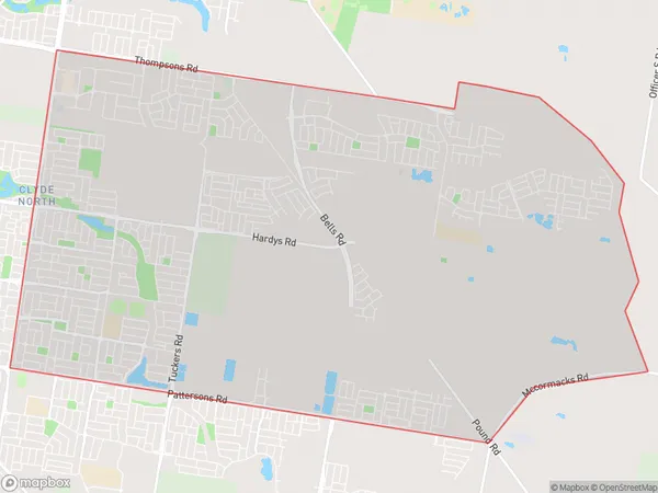 Clyde North South, Victoria Polygon Area Map