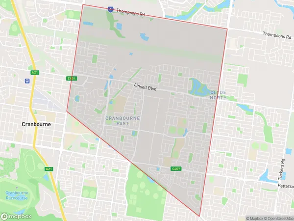 Cranbourne East North, Victoria Polygon Area Map