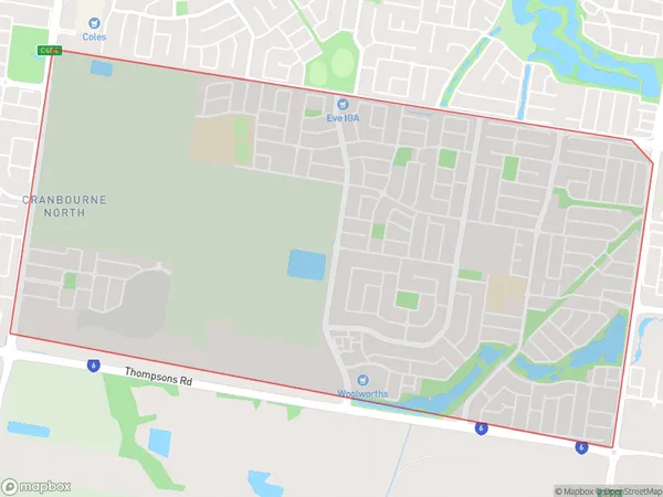 Cranbourne North East, Victoria Polygon Area Map