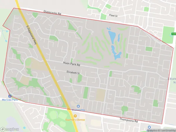 Cranbourne North West, Victoria Polygon Area Map