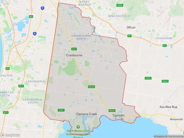 Casey South, Victoria Polygon Area Map