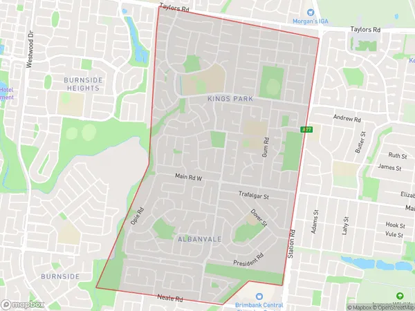 ZipCode 3021 Areas Map for Kings Park (Vic.)