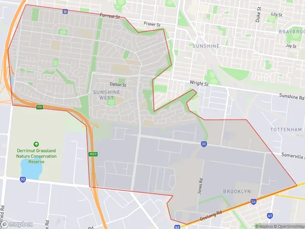 AU PostCode 3020 Suburbs Map for Sunshine West