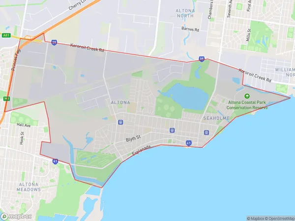 Altona, Victoria Polygon Area Map