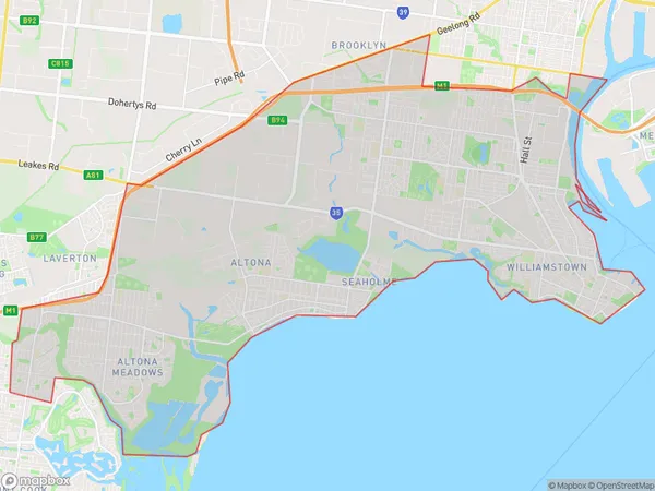 Hobsons Bay, Victoria Polygon Area Map