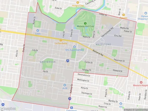 Postal Code 3012 Regions Map for Braybrook