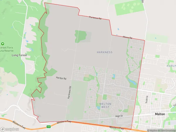 Melton West, Victoria Polygon Area Map