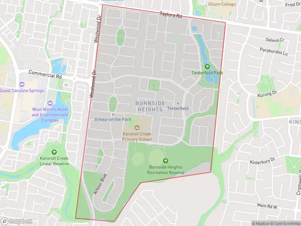 AU PostCode 3023 Suburbs Map for Burnside Heights