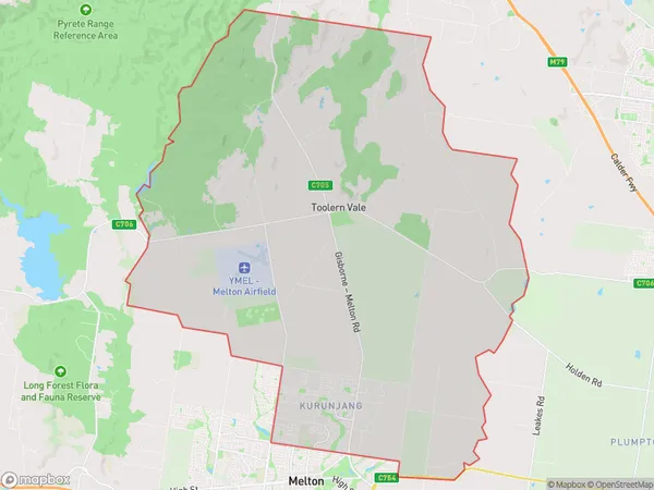 Kurunjang Toolern Vale, Victoria Polygon Area Map