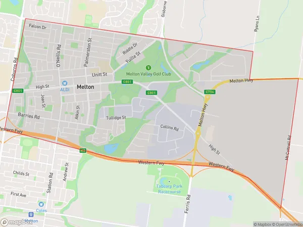 Melton, Victoria Polygon Area Map