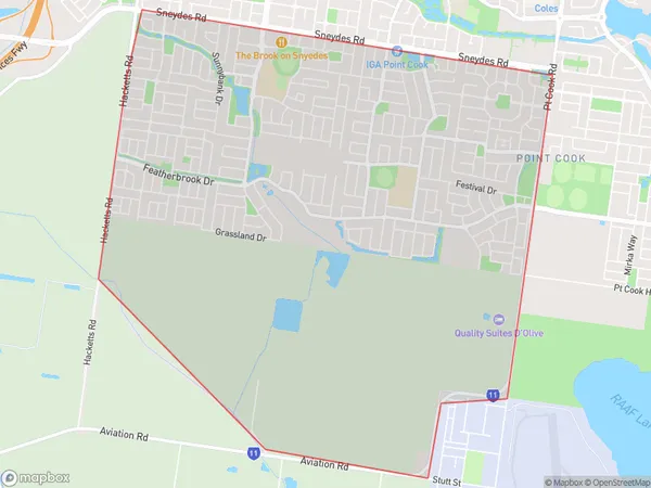 Postal Code 3030 Regions Map for Point Cook - South