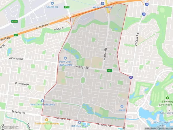 Point Cook North East, Victoria Polygon Area Map