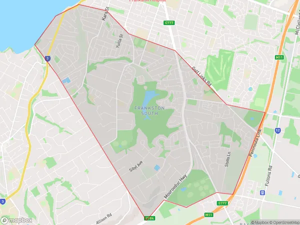 AU PostCode 3199 Suburbs Map for Frankston South