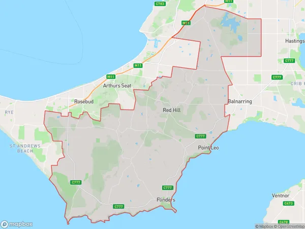 ZipCode 3929 Areas Map for Flinders