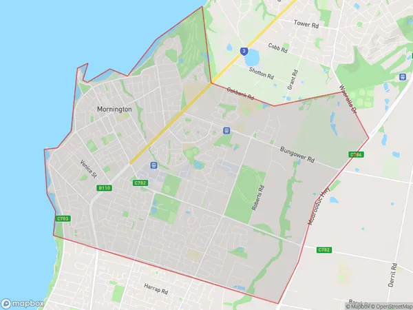 Mornington, Victoria Polygon Area Map