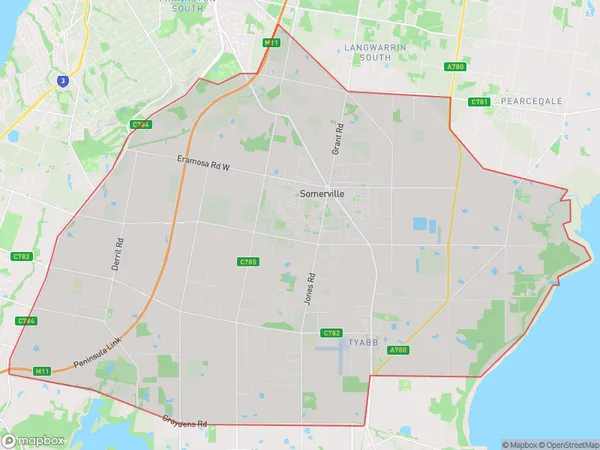 Somerville, Victoria Polygon Area Map