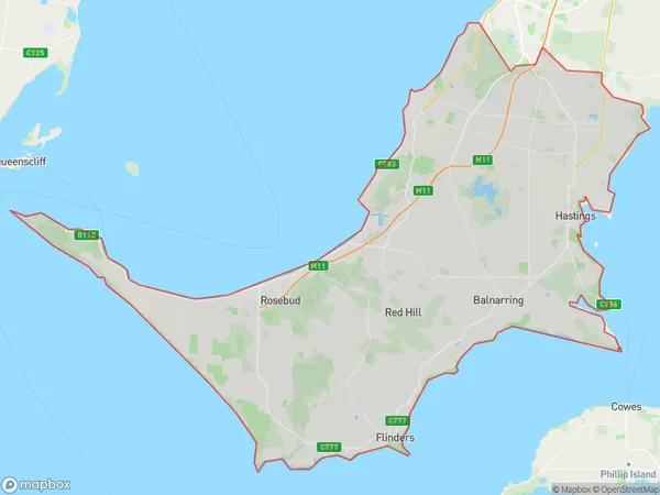 Mornington Peninsula, Victoria Polygon Area Map