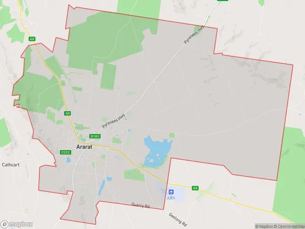 Ararat, Victoria Polygon Area Map