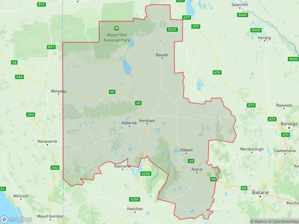 Grampians, Victoria Polygon Area Map