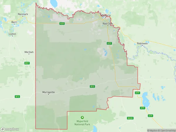 Mildura, Victoria Polygon Area Map