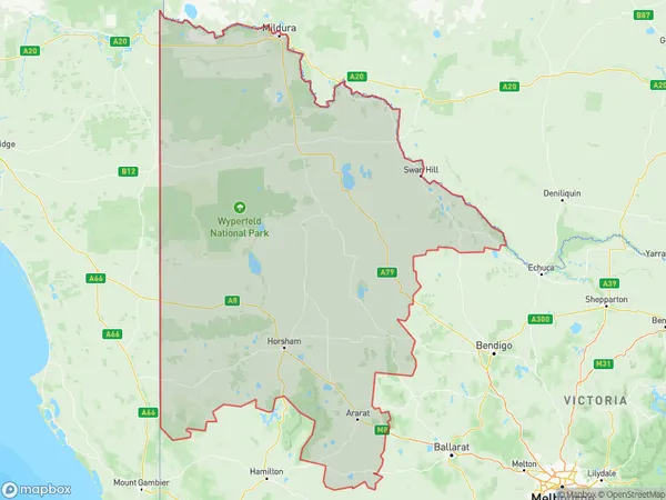 North West, Victoria Polygon Area Map