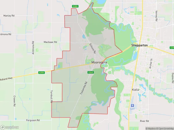 Mooroopna, Victoria Polygon Area Map