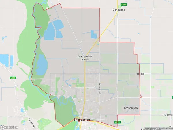 Postal Code 3631 Regions Map for Shepparton - North