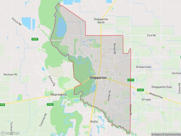 ZipCode 3632 Areas Map for Shepparton - South