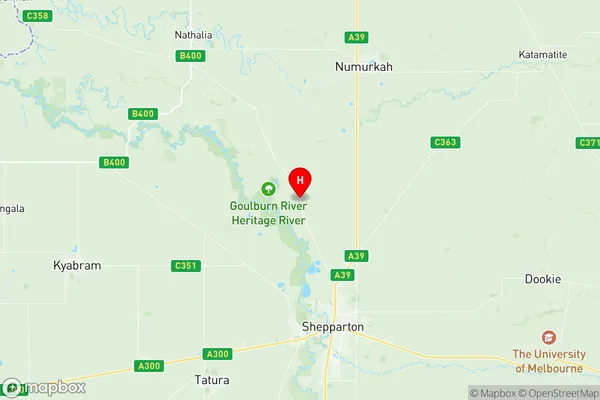 Shepparton Region East, Victoria Region Map