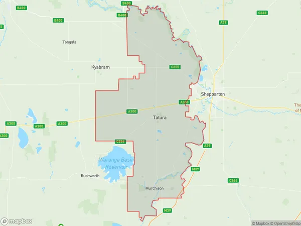 ZipCode 3618 Areas Map for Shepparton Region - West